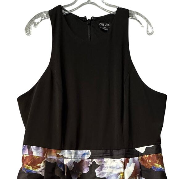 NEW City Chic Moonlight High/Low Cutaway Shoulder Racerback Dress Women 18 Black - Picture 4 of 14